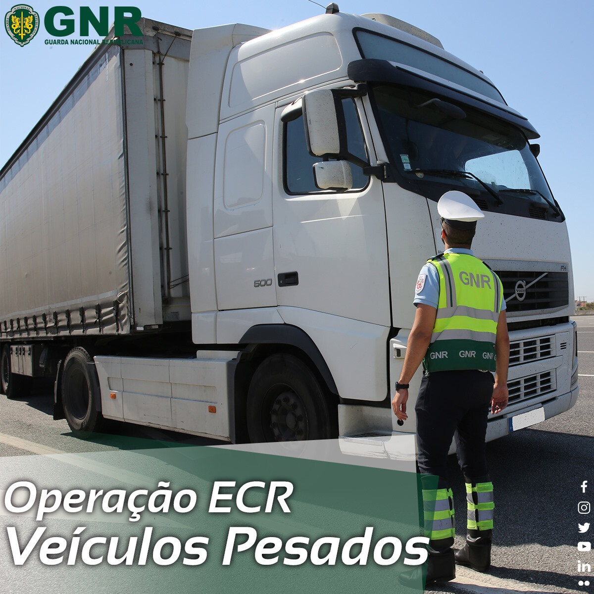 GNR faz operação de fiscalização de pesados Eurotransporte