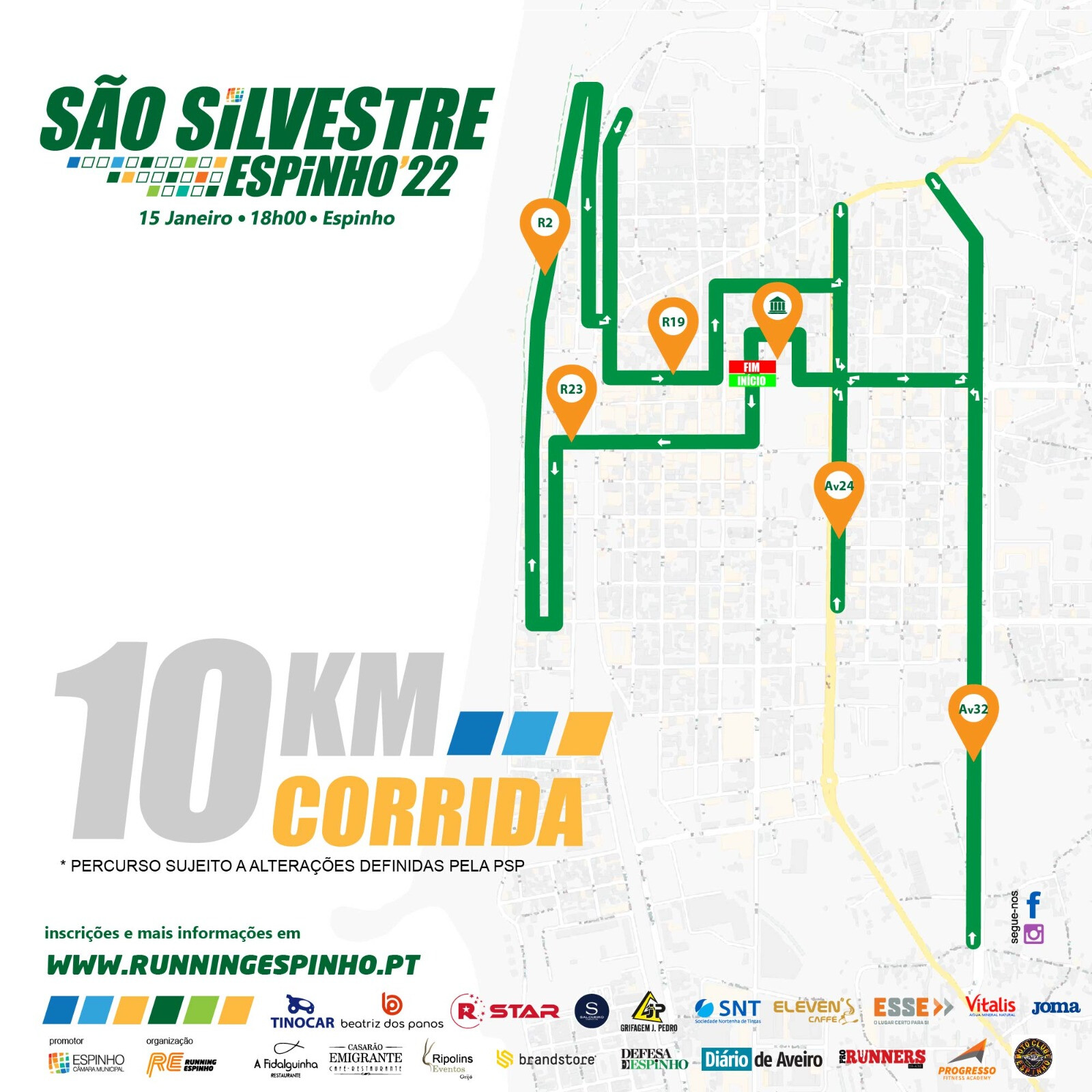 S. Silvestre de Espinho percursos Pro Runners