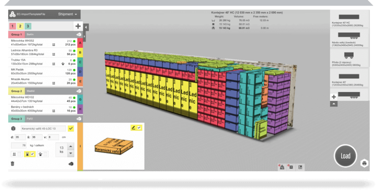 EasyCargo - Plano de carga