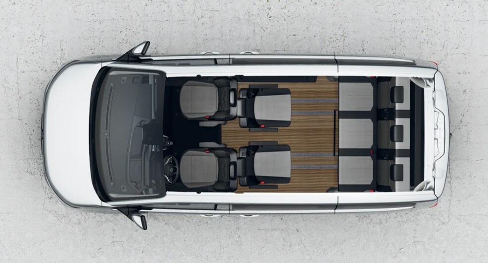 Caravelle Shuttle Comfort 5 Sitze 3er Bank Holzboden1 Caravelle Shuttle Comfort 5 Sitze 3er Bank Holzboden1