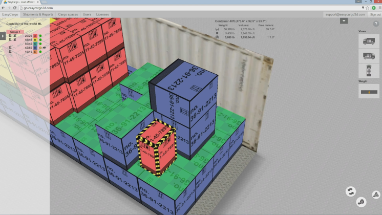 EasyCargo - É possível alterar manualmente todo o plano de carga