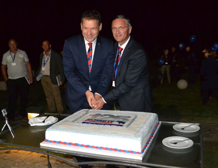 Boris Billich, membro do Conselho de Administração, com José Botas no evento em Portugal Boris Billich, membro do Conselho de Administração, com José Botas no evento em Portugal