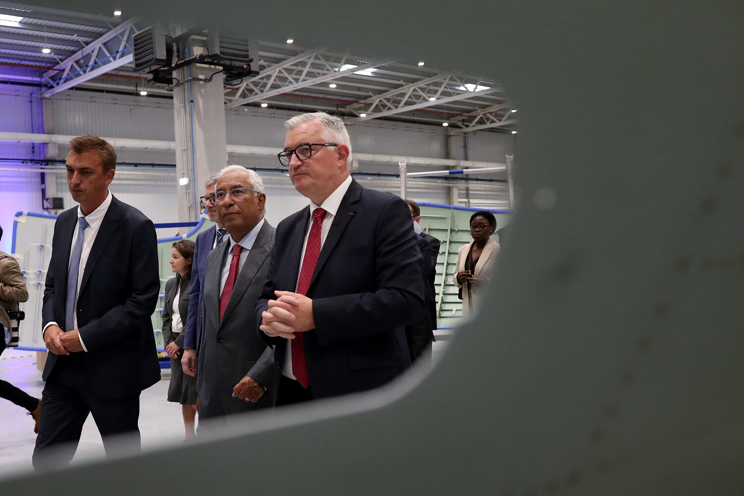 Eric Belloc, Managing Director Airbus Atlantic Portugal, António Costa, Primeiro-Ministro de Portugal, Cédric Gautier, CEO Airbus Atlantic