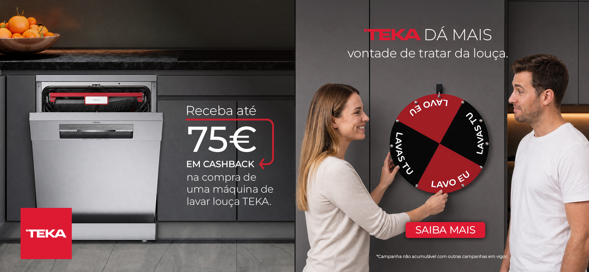 TEKA DÁ MAIS - CASHBACK  MÁQUINA DE LAVAR LOUÇA