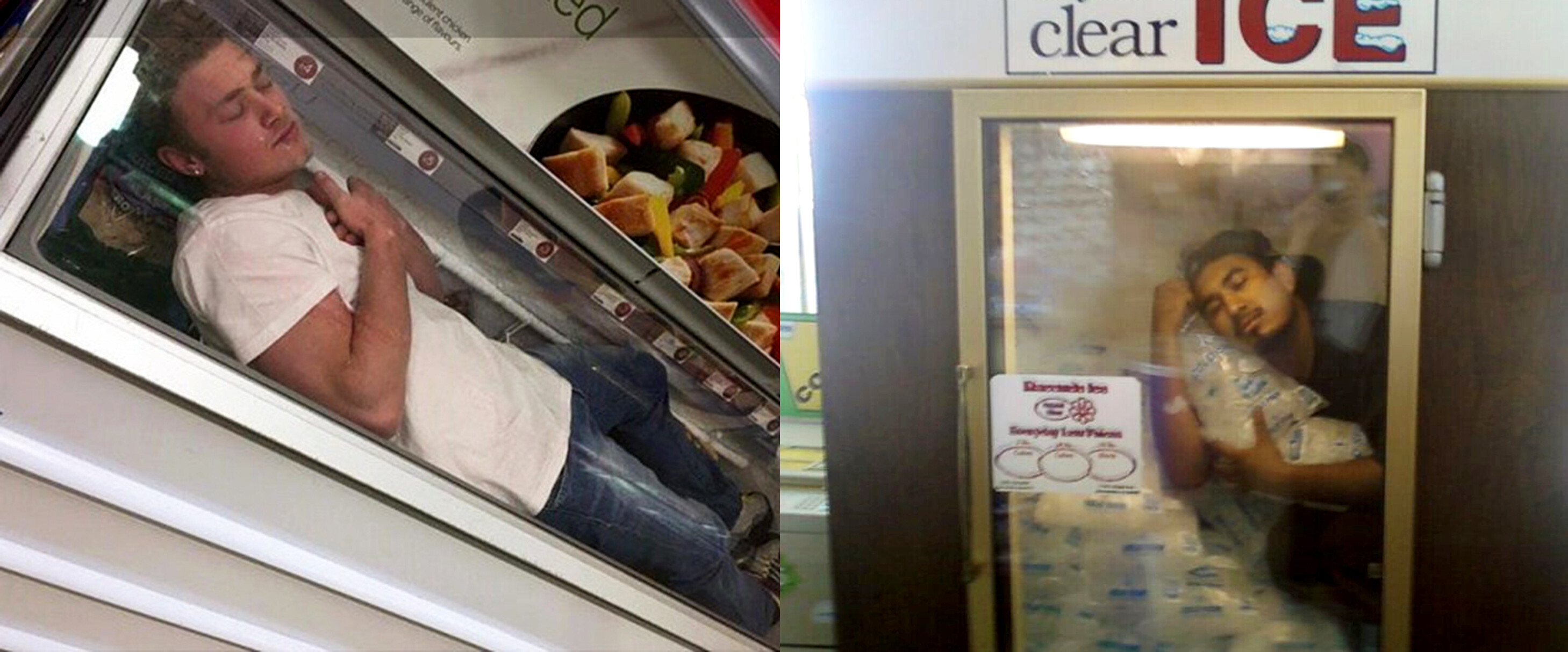 1 - meter-se dentro de um frigorifico de um supermercado