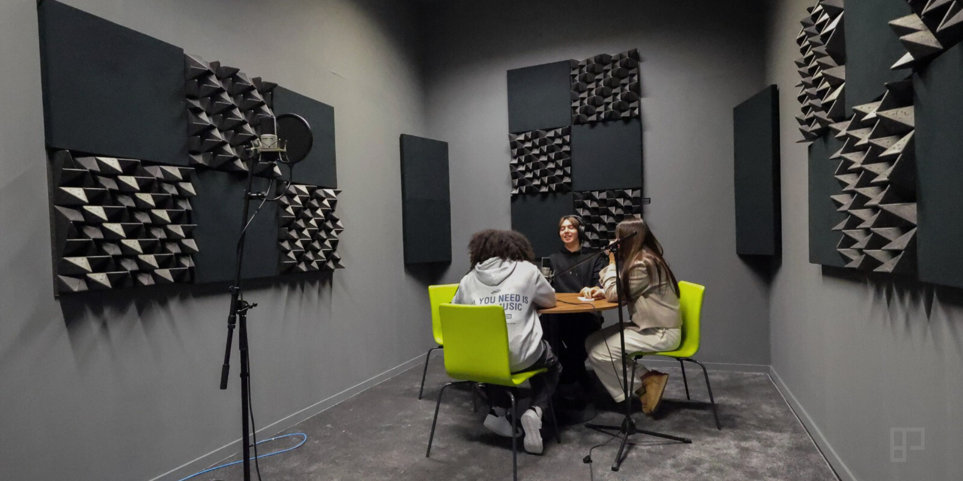 Students Recording a Podcast