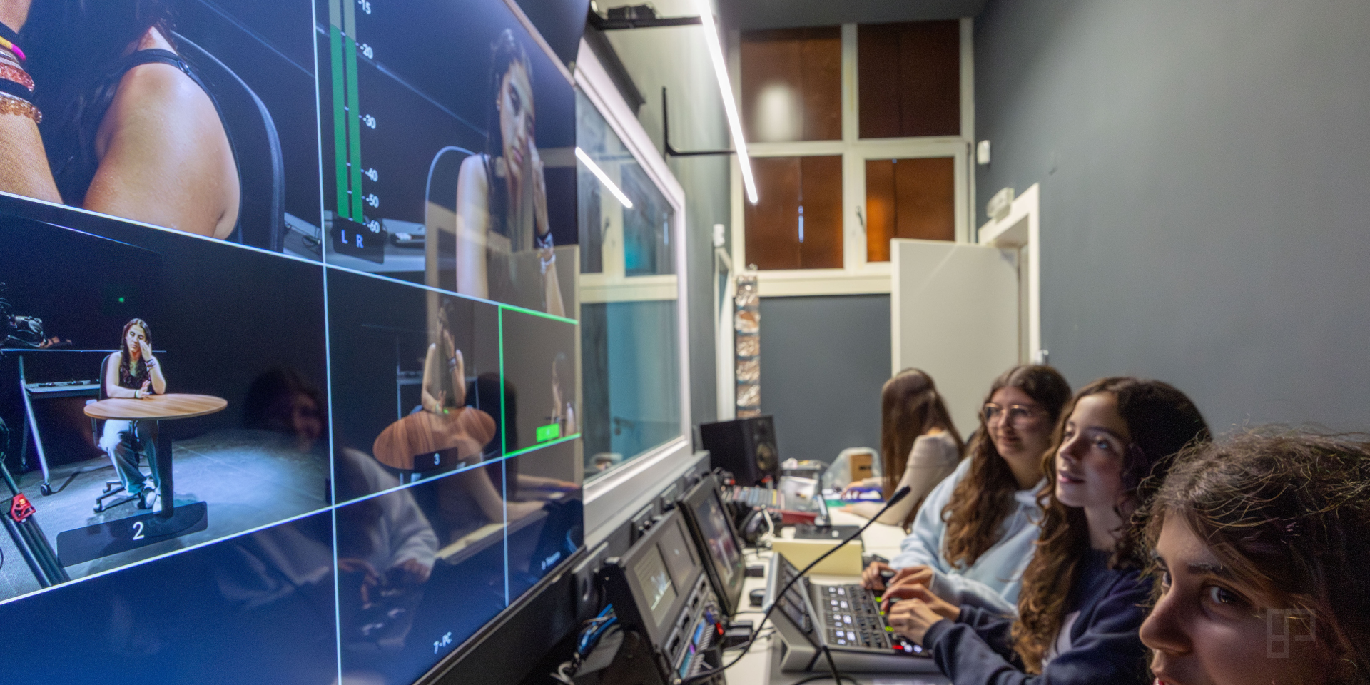 Students Operating a Multicamera Control Room