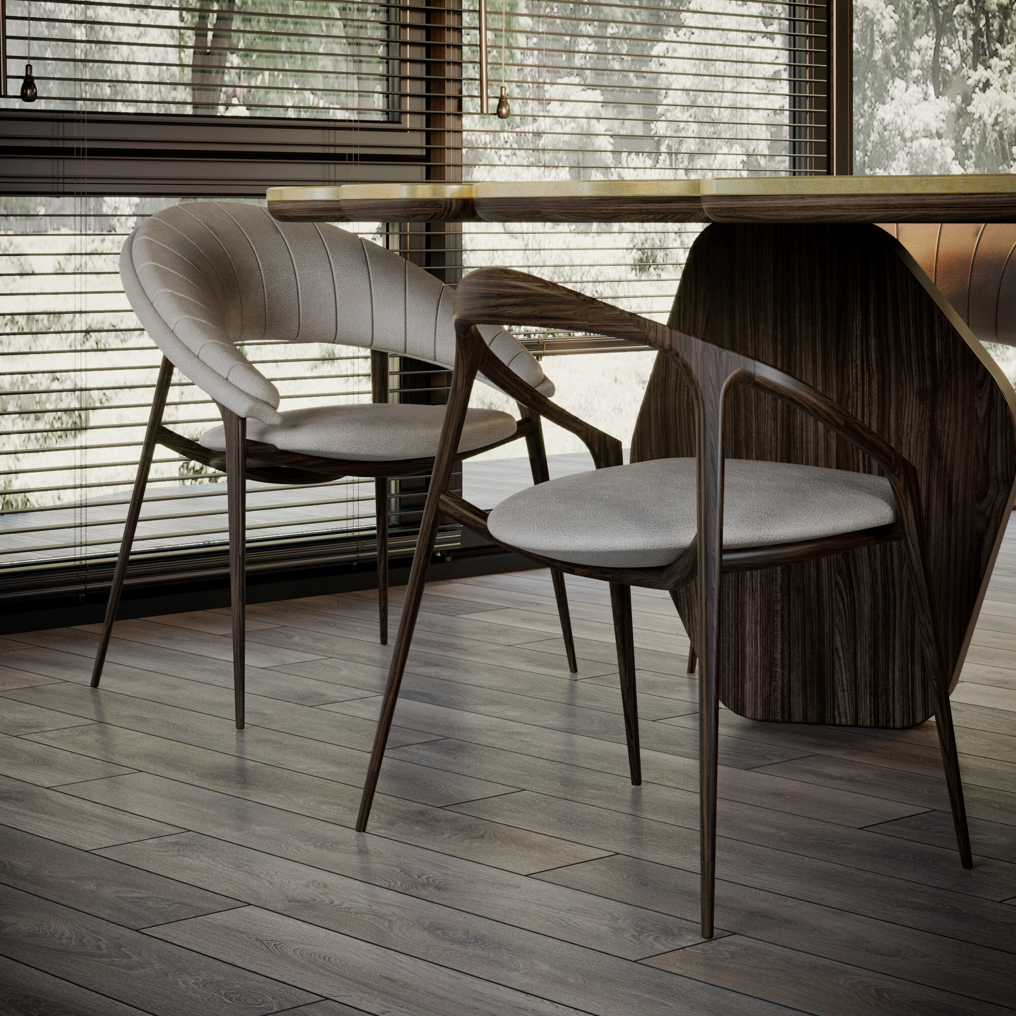 Contemporary store wood chairs