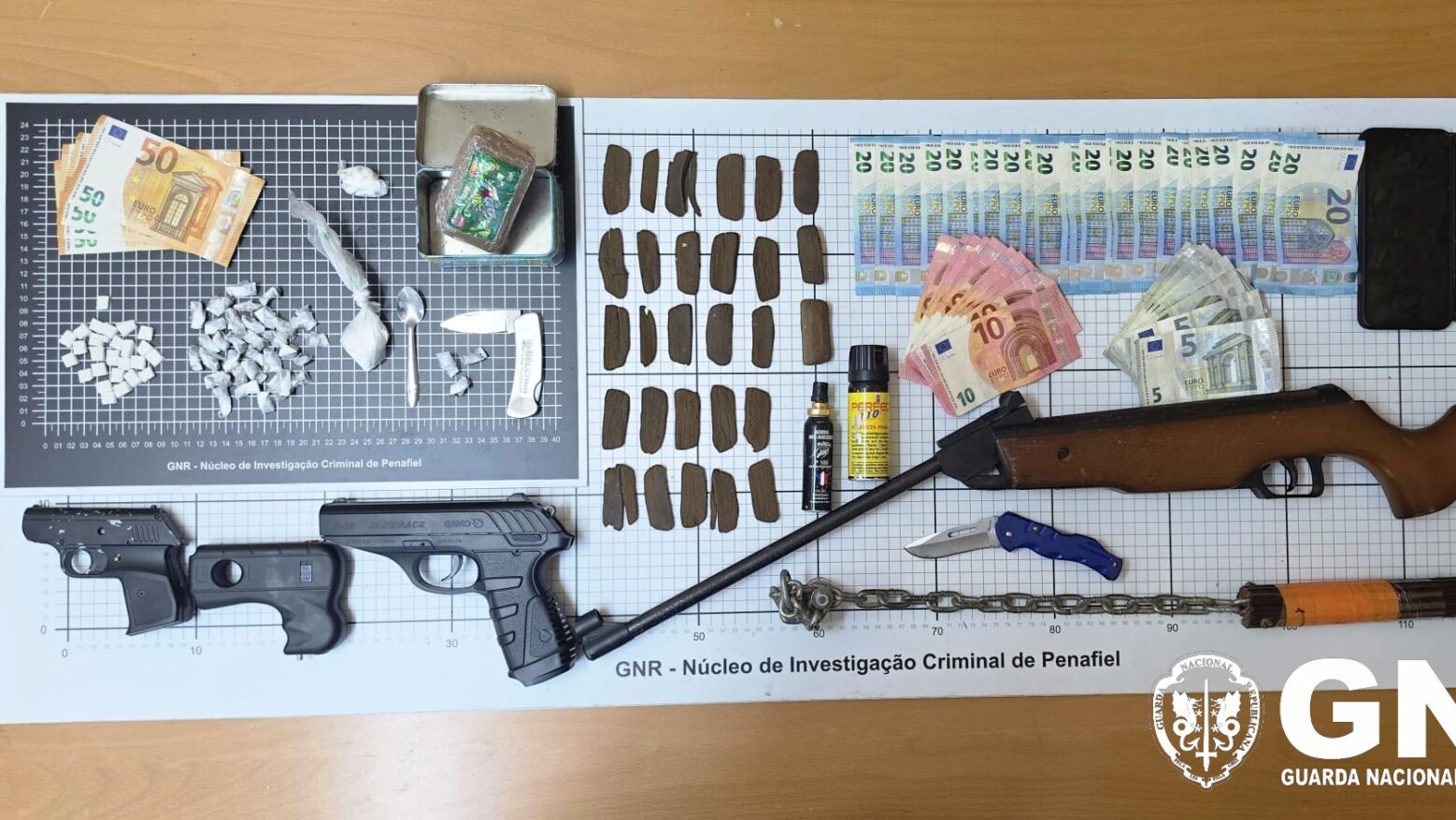 GNR det&eacute;m seis pessoas por tr&aacute;fico de droga em Penafiel: Um fica em pris&atilde;o preventiva