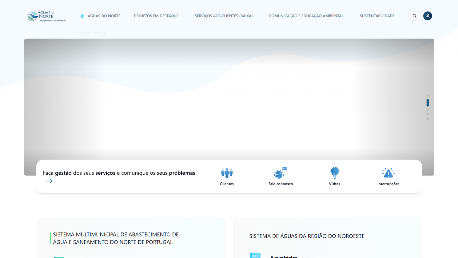 &Aacute;guas do Norte lan&ccedil;a novo website com foco na inova&ccedil;&atilde;o digital e proximidade ao cliente