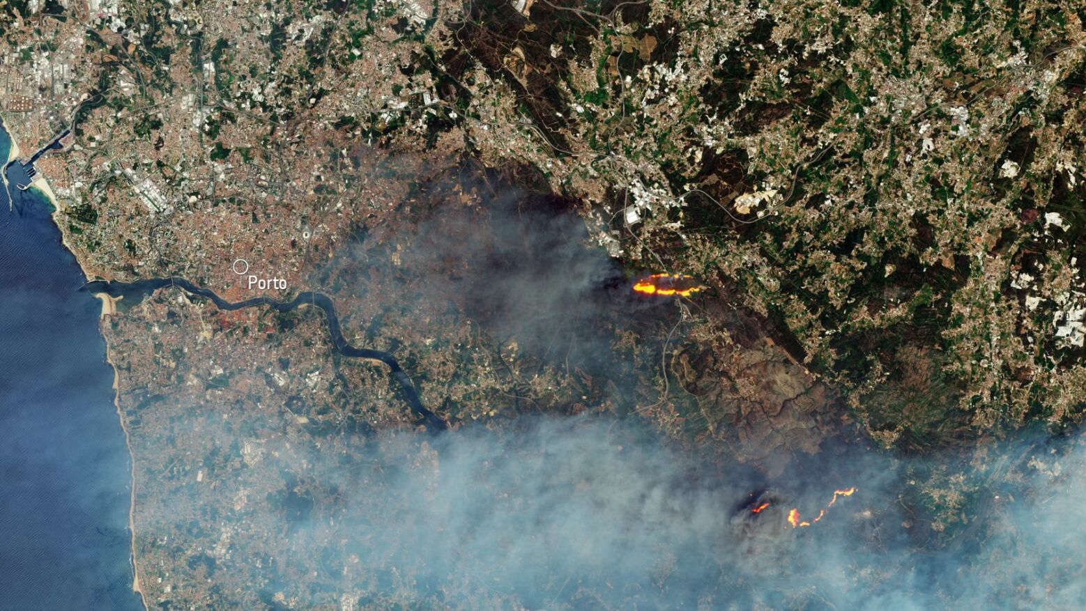 Incêndios: Agência Espacial Europeia divulga imagem de satélite do norte de Portugal