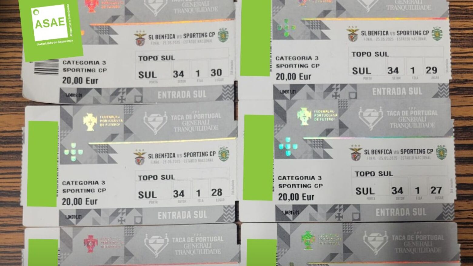 ASAE combate criminalidade económica na Final da Taça de Portugal com detenções e apreensões