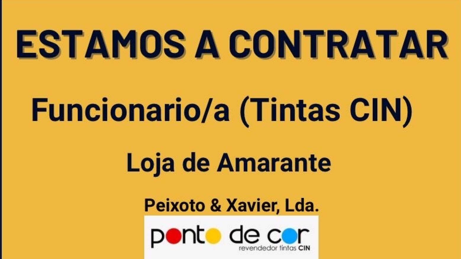 Loja de Tintas CIN em Amarante está a recrutar funcionário/a