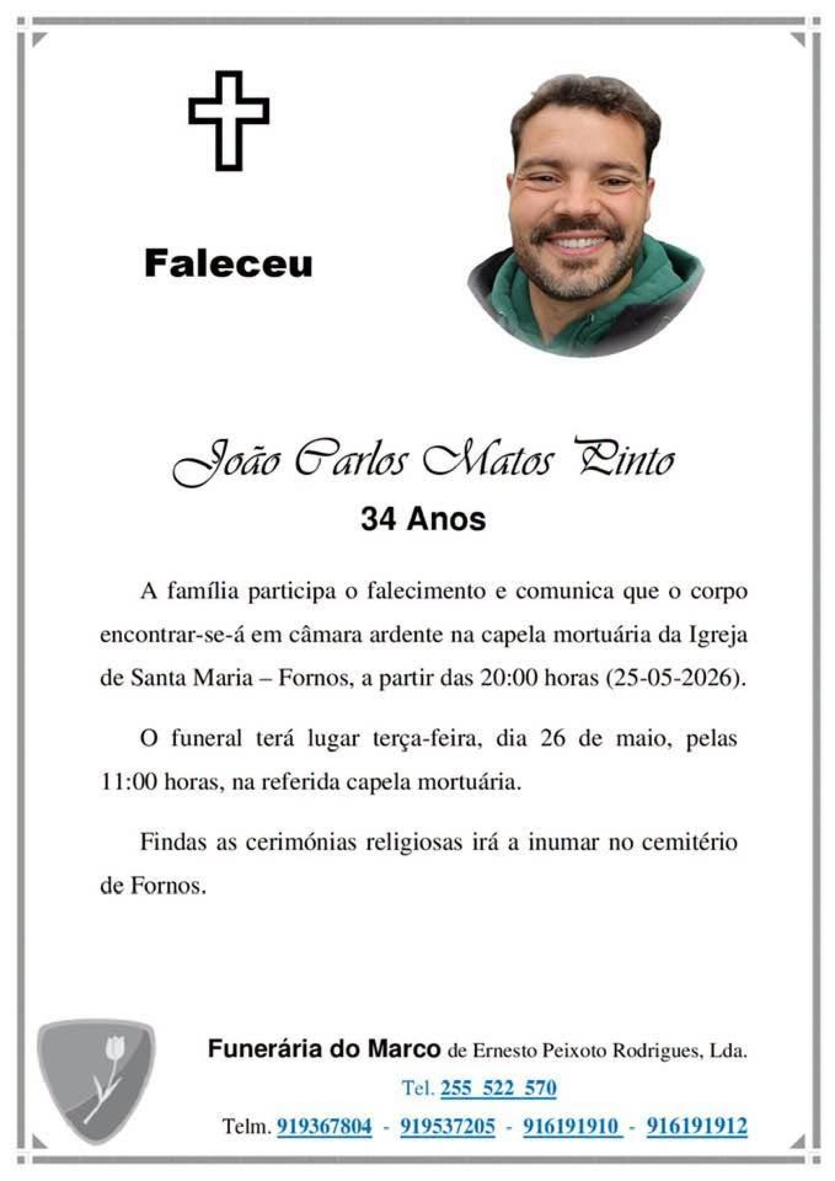 Funeral de João Carlos Pinto vítima de acidente no rio Paiva marcado para esta terça-feira