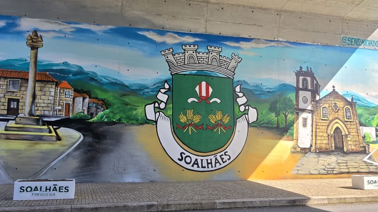 Marco: Mural artístico transforma viaduto de acesso ao Parque Multiusos de Eiró, em Soalhães