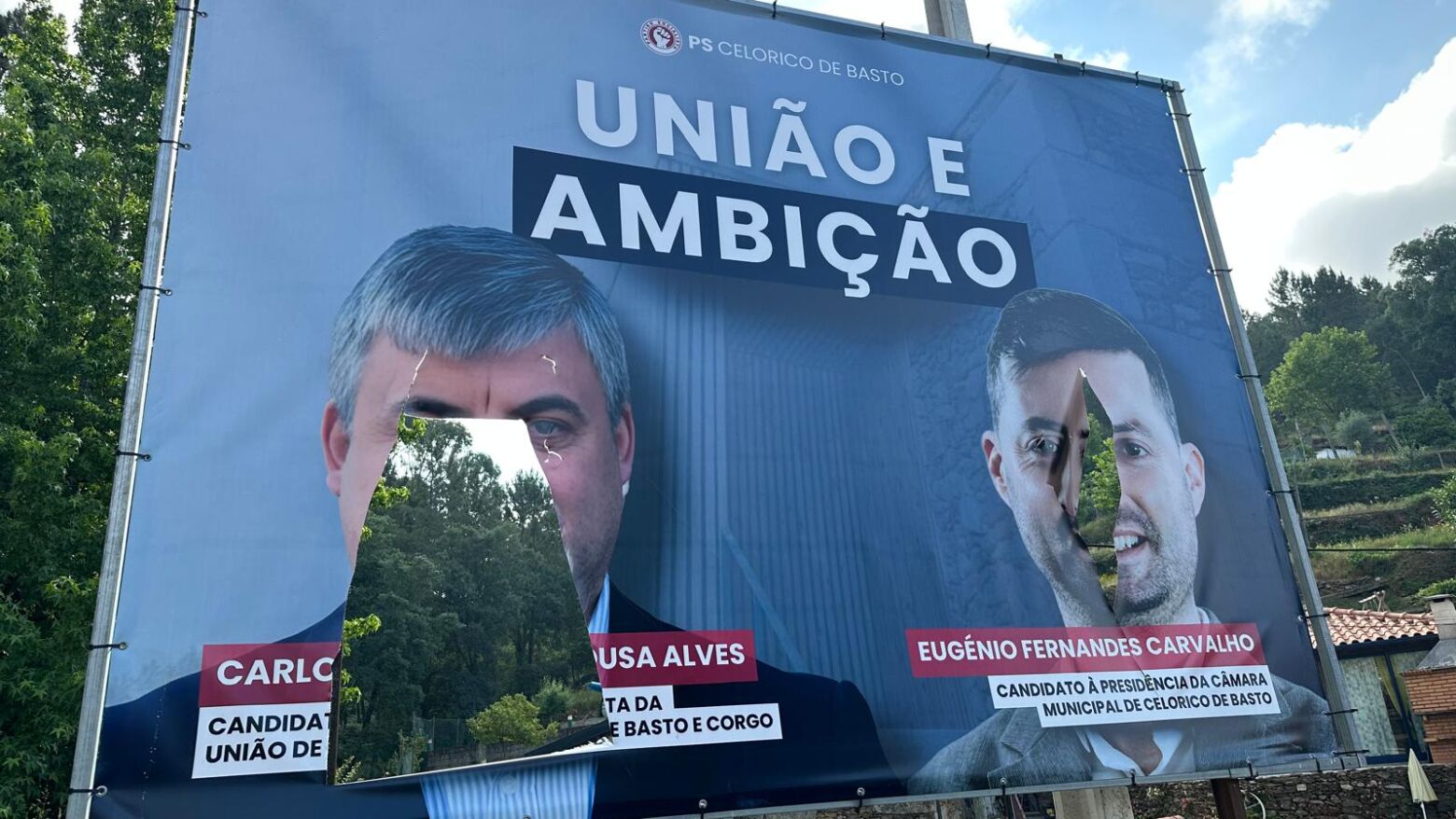 Celorico de Basto: Outdoor da candidatura do PS vandalizado em Canedo de Basto e Corgo