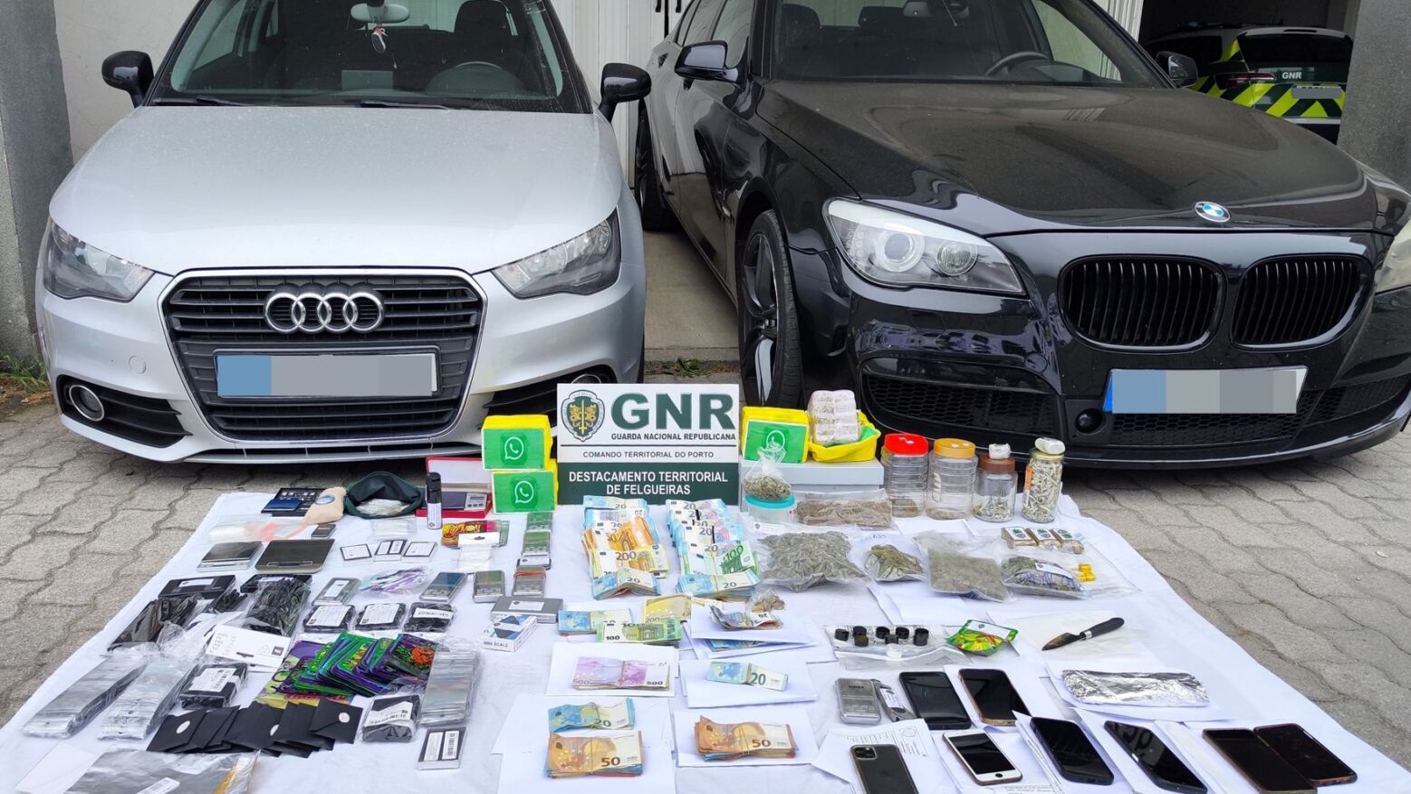 GNR desmantela rede de tráfico de droga nos concelhos de Gaia, Maia, Paços de Ferreira e Lousada