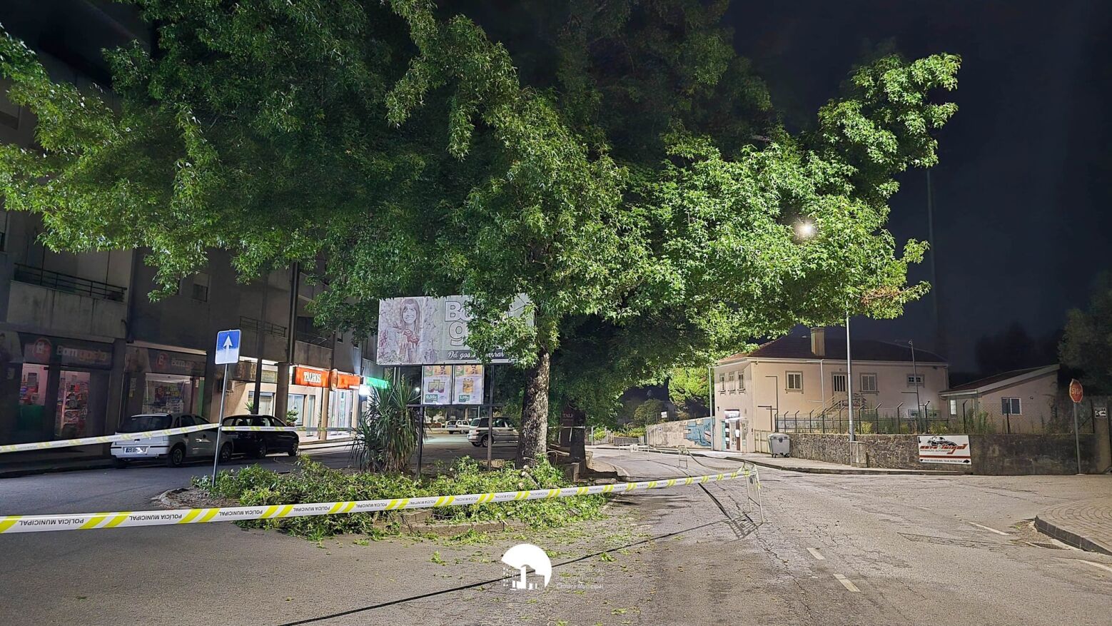 Troço da EN 207 encerrado em Freamunde, Paços de Ferreira, devido à queda de ramos de árvores