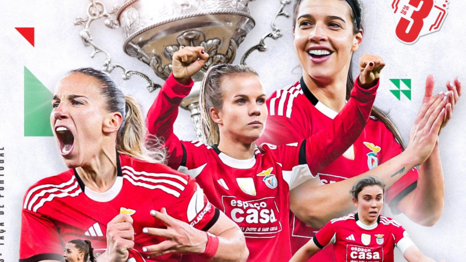 Benfica tricampe&atilde;o da Ta&ccedil;a feminina no Jamor &mdash; e o FC Porto saiu de cabe&ccedil;a erguida numa festa que o futebol merecia