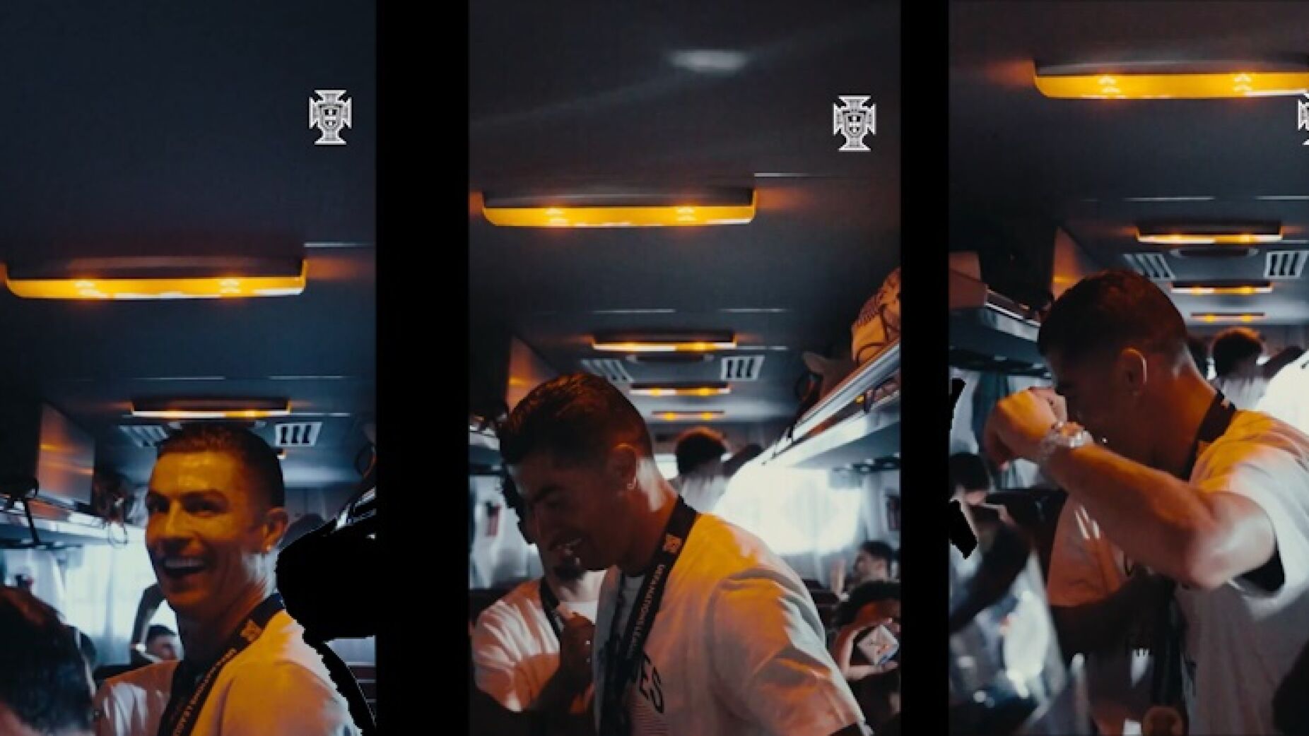 O passo de dança de Ronaldo na festa no autocarro da Seleção