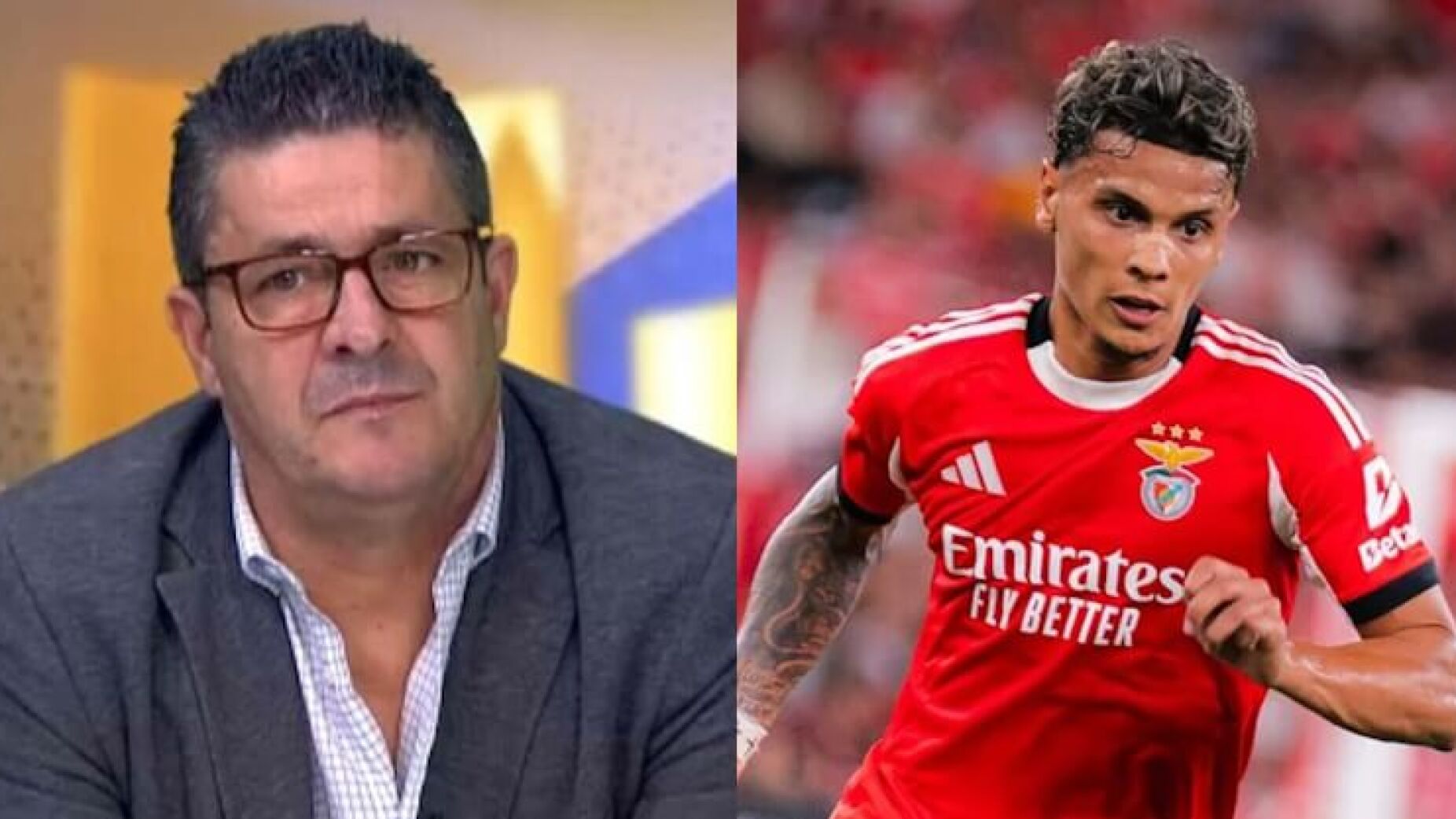 Fernando Mendes goza com Richard Ríos após autogolo no Chelsea-Benfica