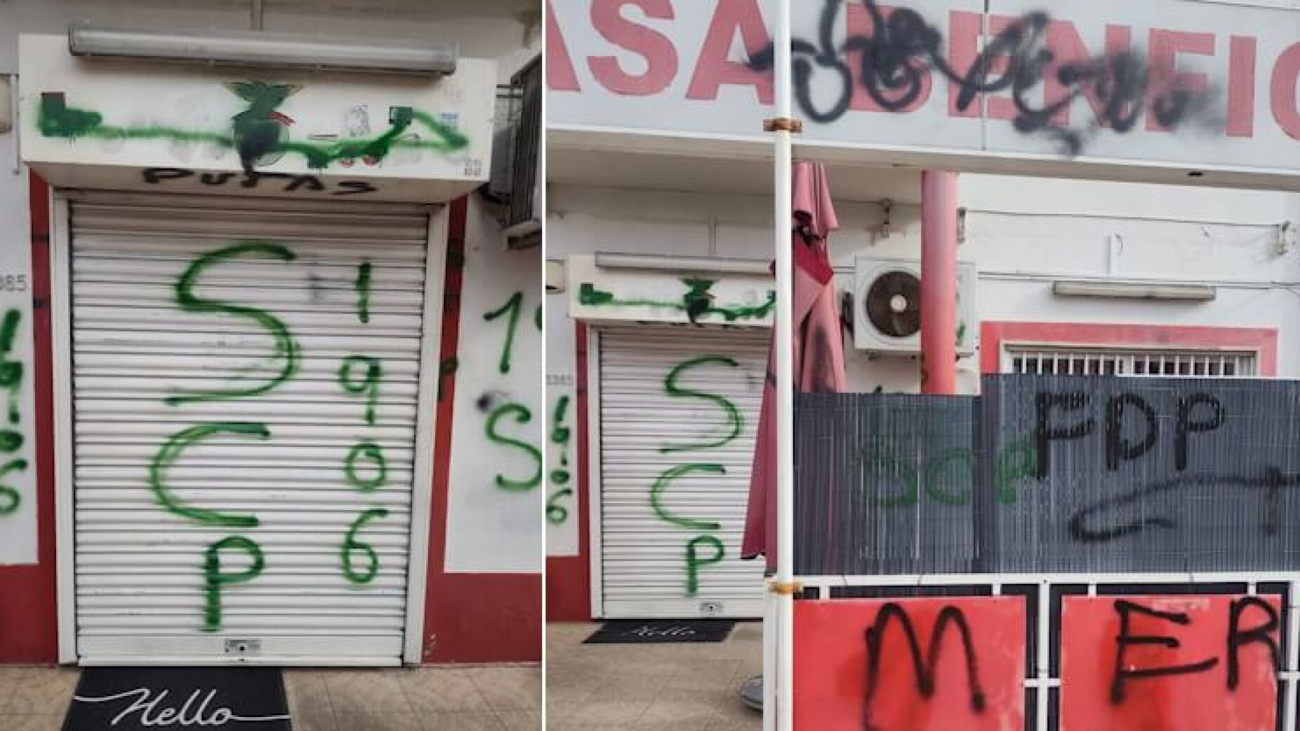 Casa do Benfica vandalizada antes do derbi com o Sporting (Fotos)