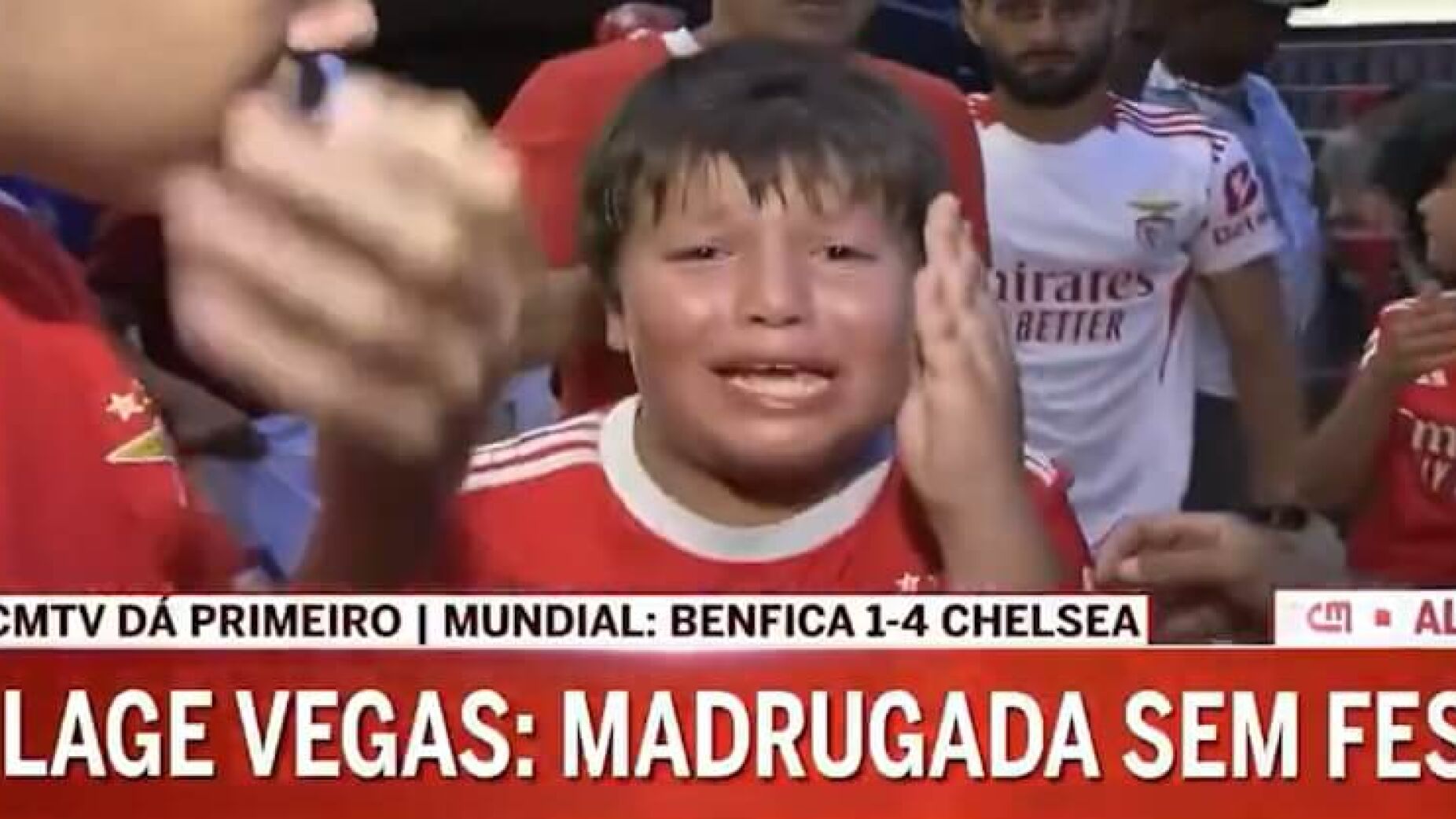 Menino chora em direto desolado com derrota do Benfica e António Silva