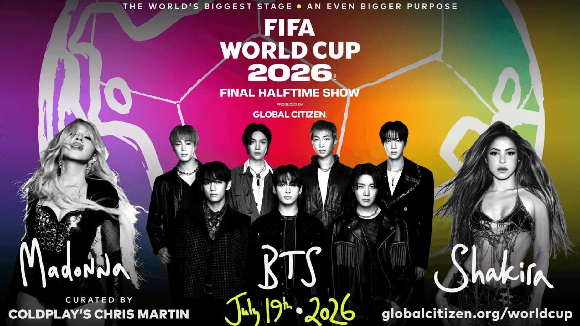 Shakira, Madonna e BTS juntos no mesmo palco &mdash; e o futebol nunca viu nada assim