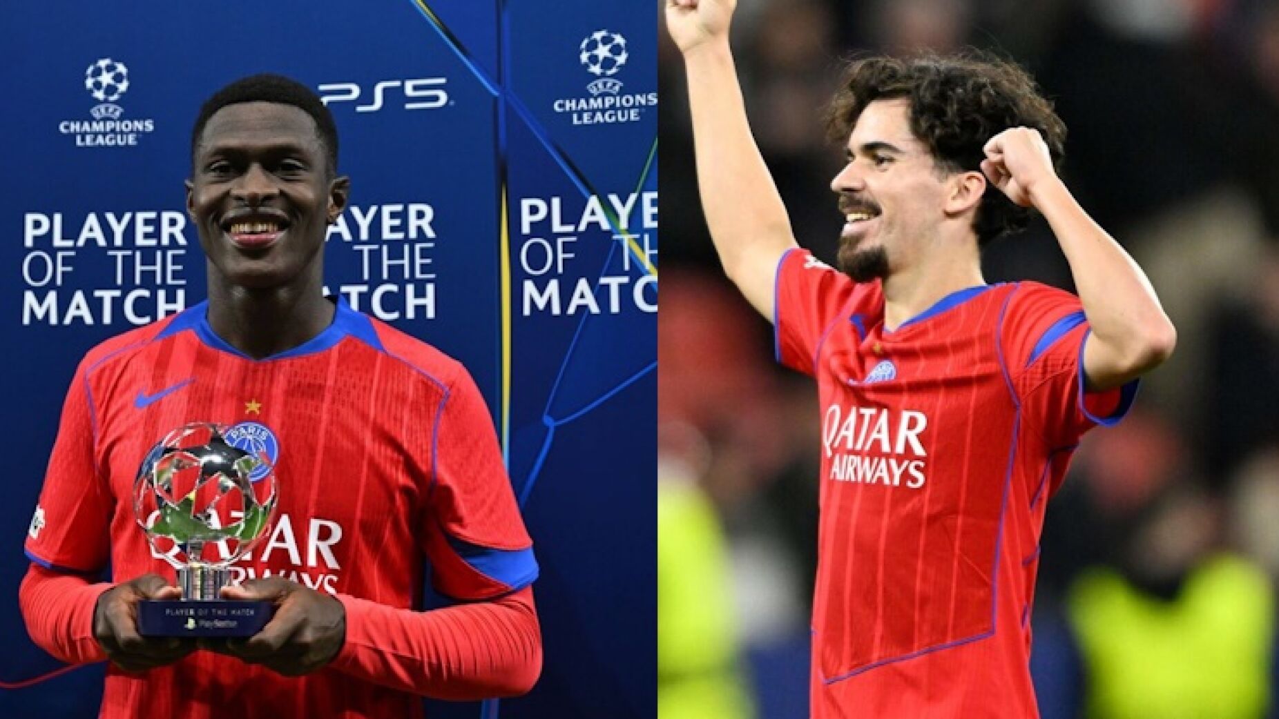 Nuno Mendes e Vitinha brilham na chapa 7 do PSG na Champions