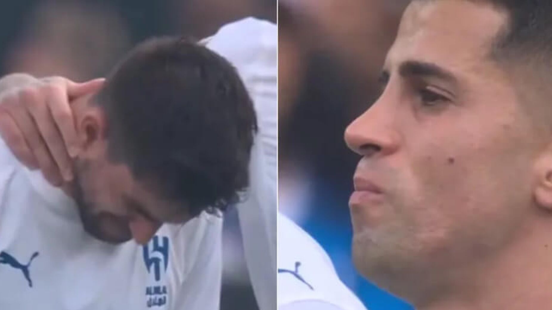 Rúben Neves e Cancelo desabam em lágrimas no minuto de silêncio para Jota