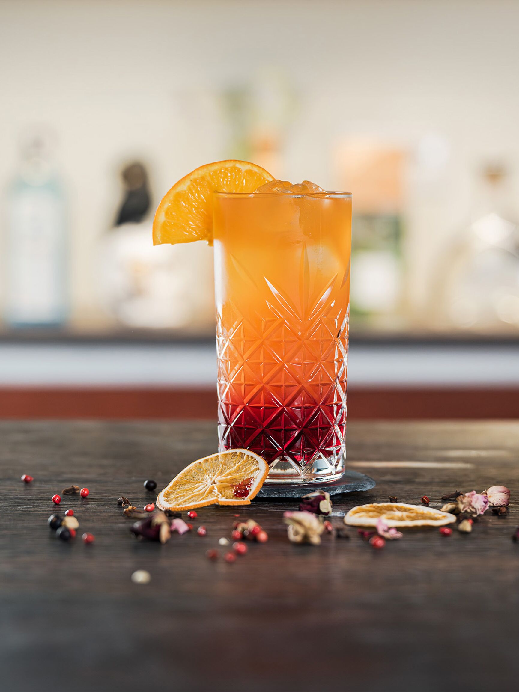 Tequila Sunrise, uma bebida vibrante e colorida