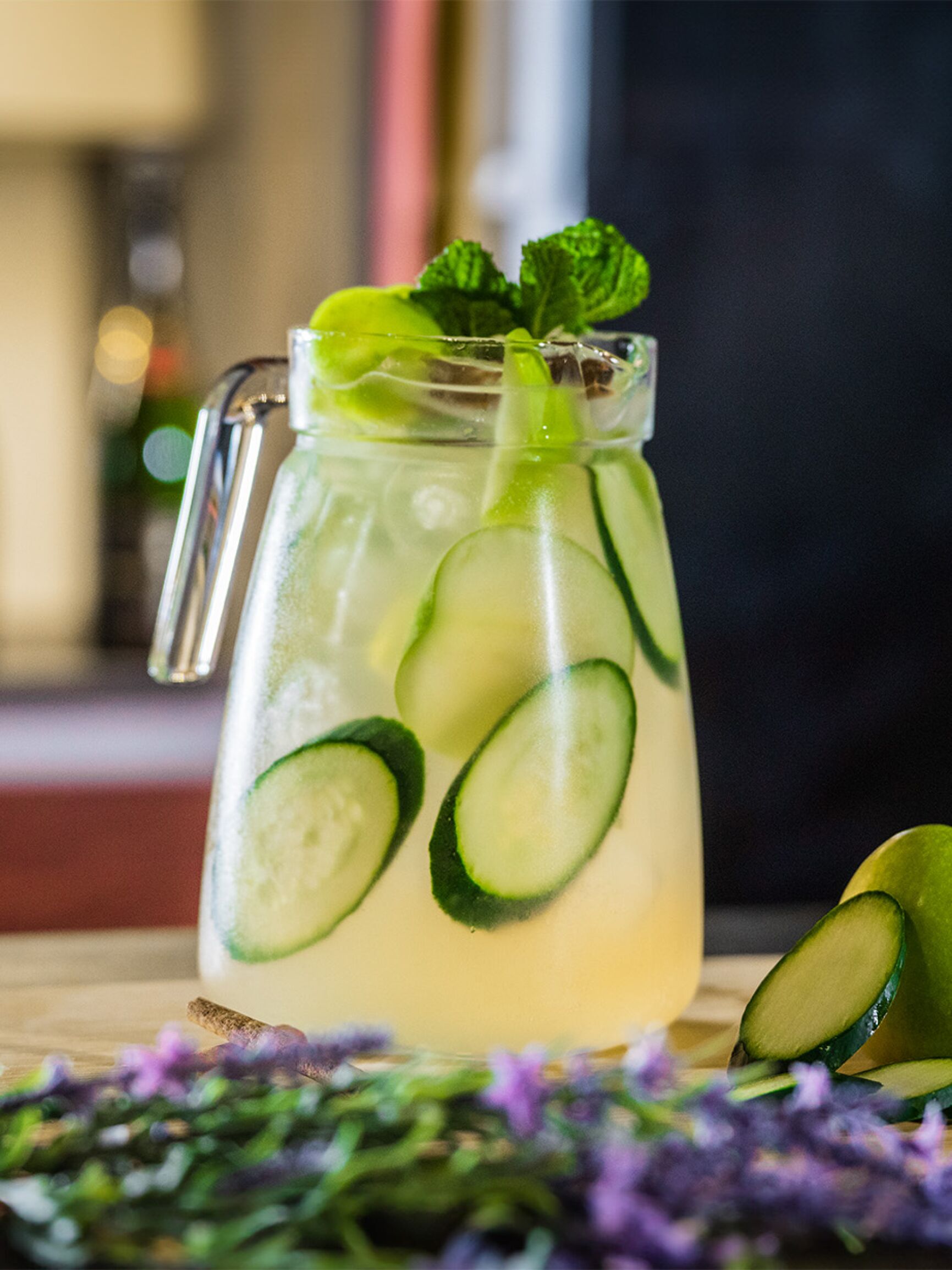 Sangria de Maçã Verde e Pepino