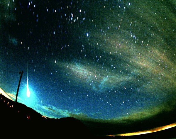 There is a shower of stars caused by Halley's Comet