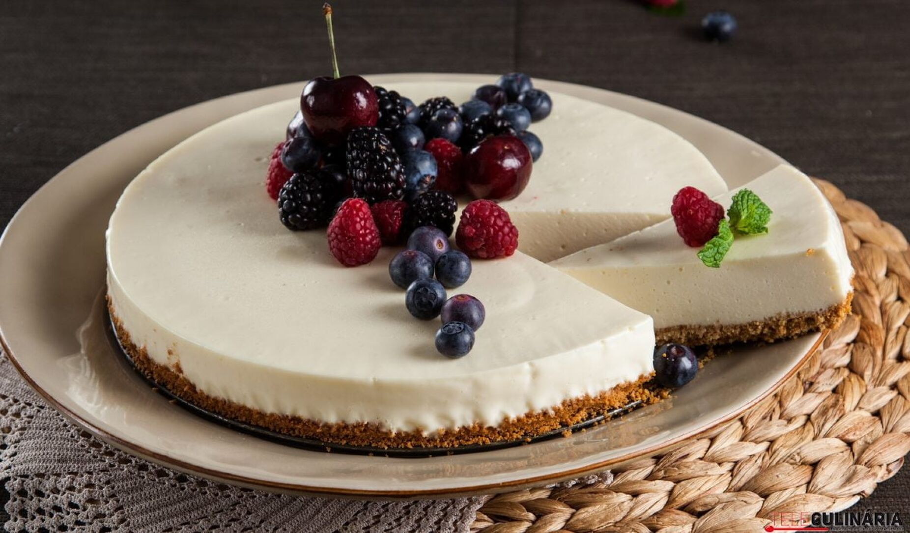 Cheesecake com chocolate branco (robot de cozinha)