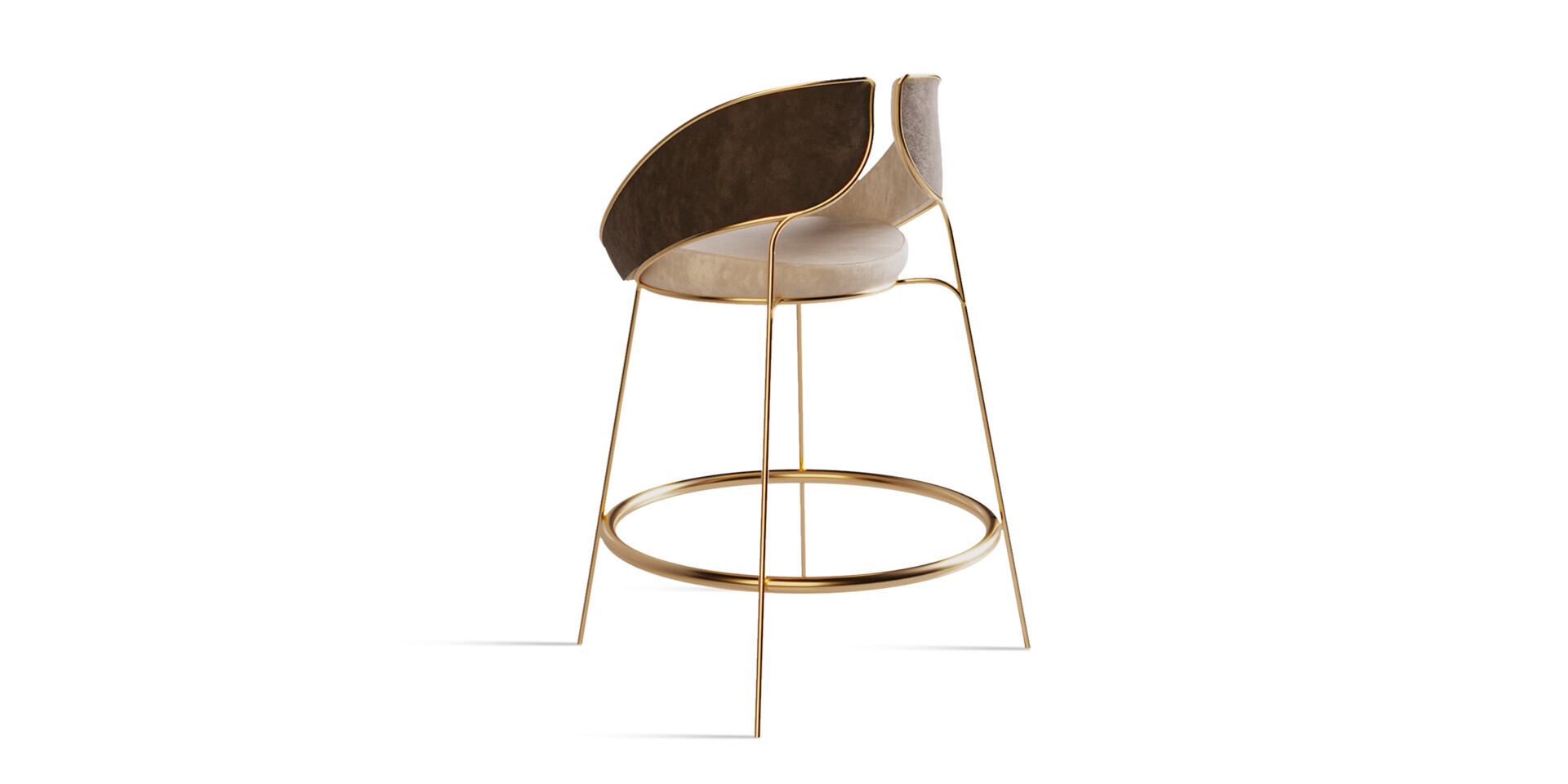 HYOKU BAR STOOL Perspective Back View ALMA de LUCE