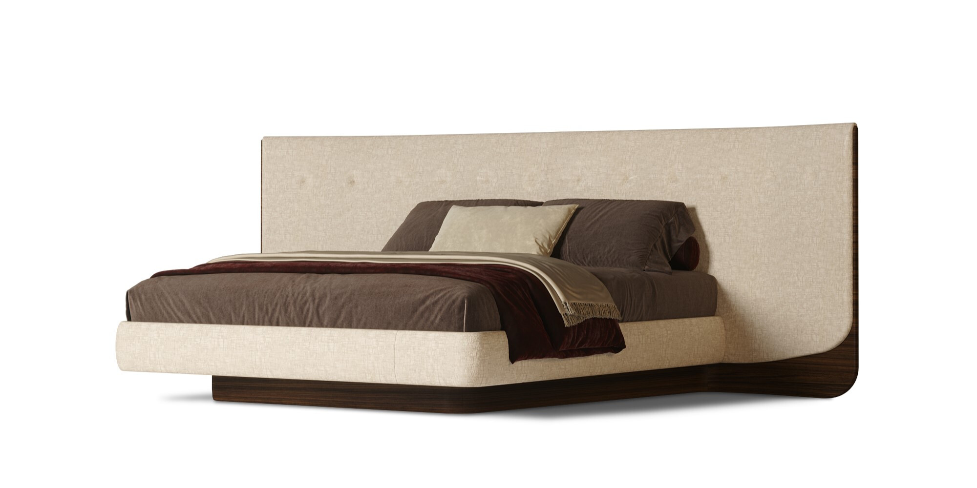 BED_01 Prespective View Uphostered in Joint ref. Cream ALMA de LUCE