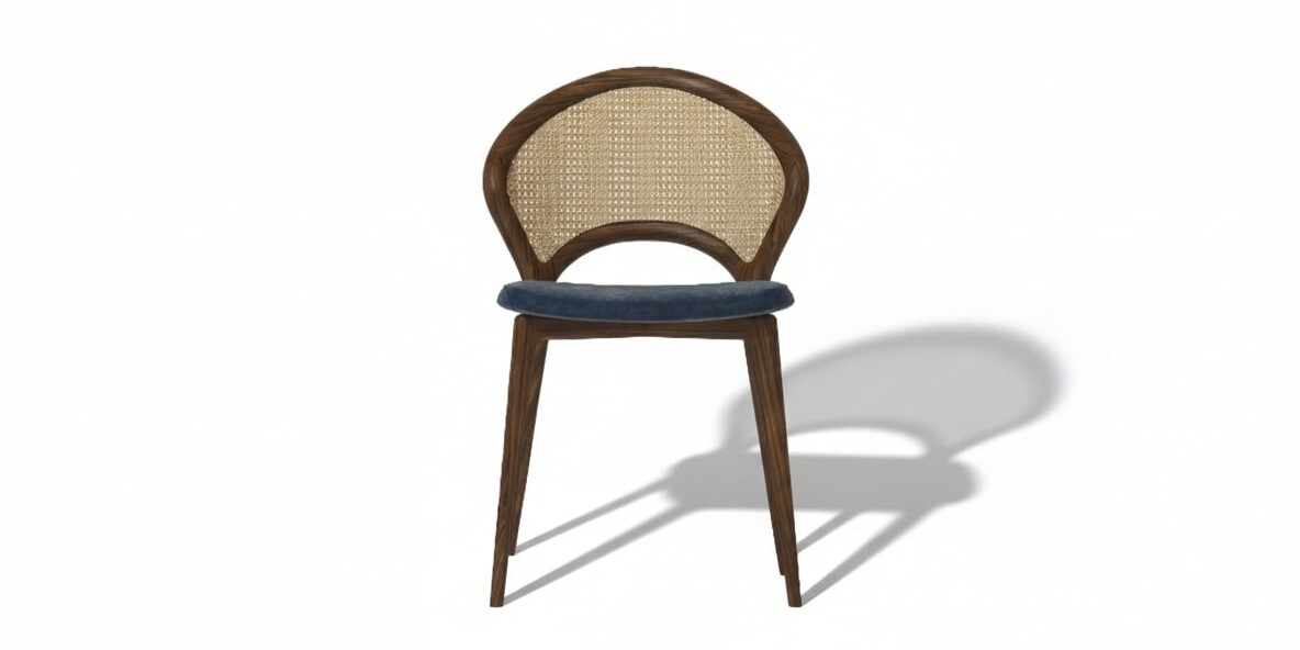 QUAT TAY RATTAN CHAIR Front View ALMA de  LUCE