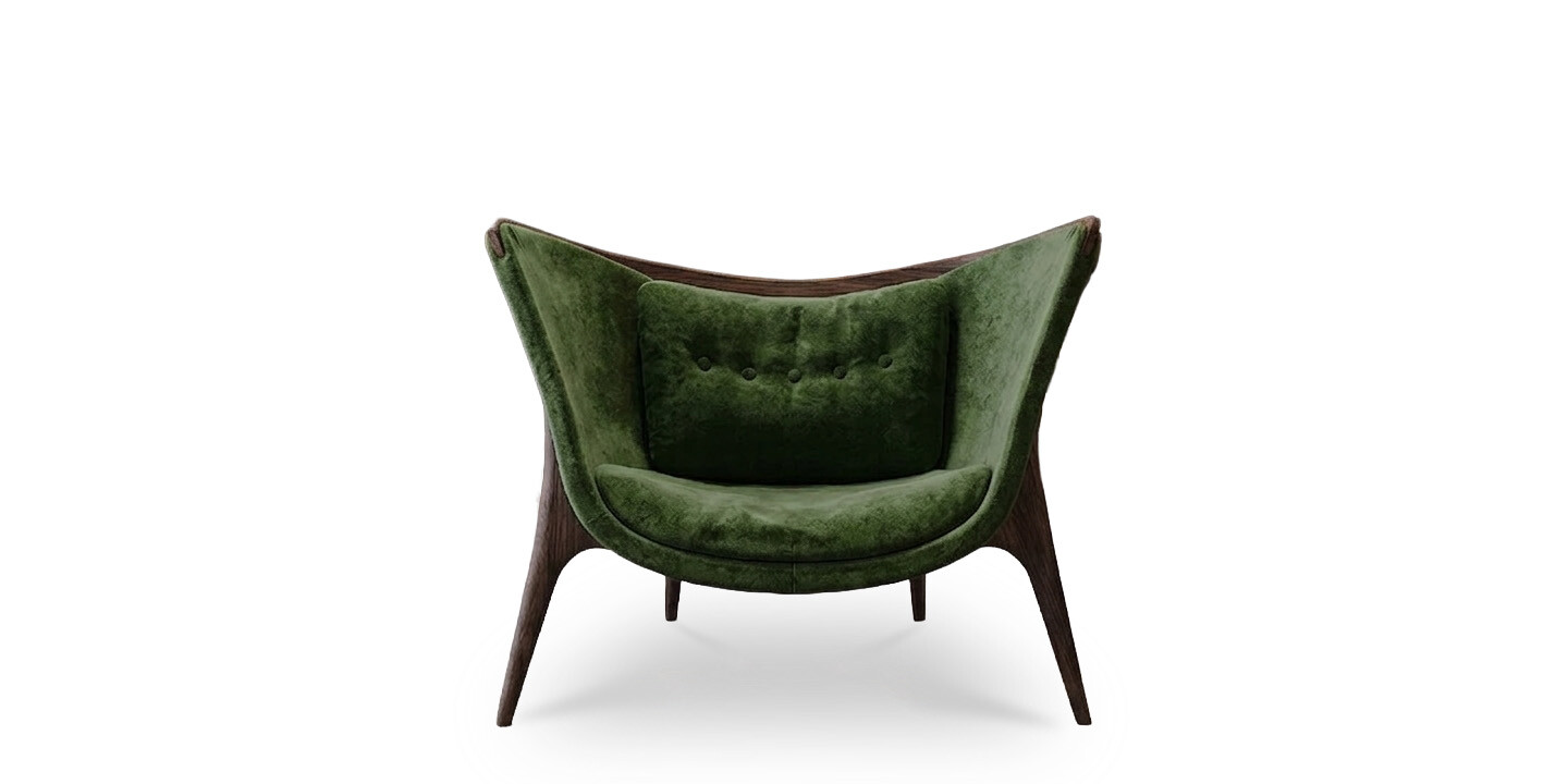 HISSAN ARABI ARMCHAIR - Front View - ALMA de LUCE