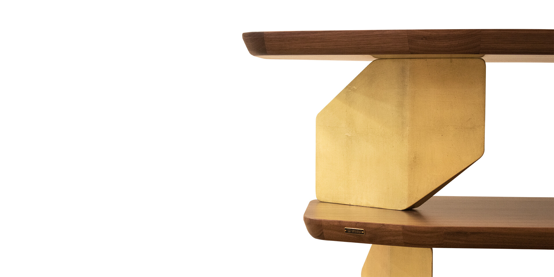 ANTA DA ARCA BOOKSHELF Gold Leaf Detail View ALMA de LUCE