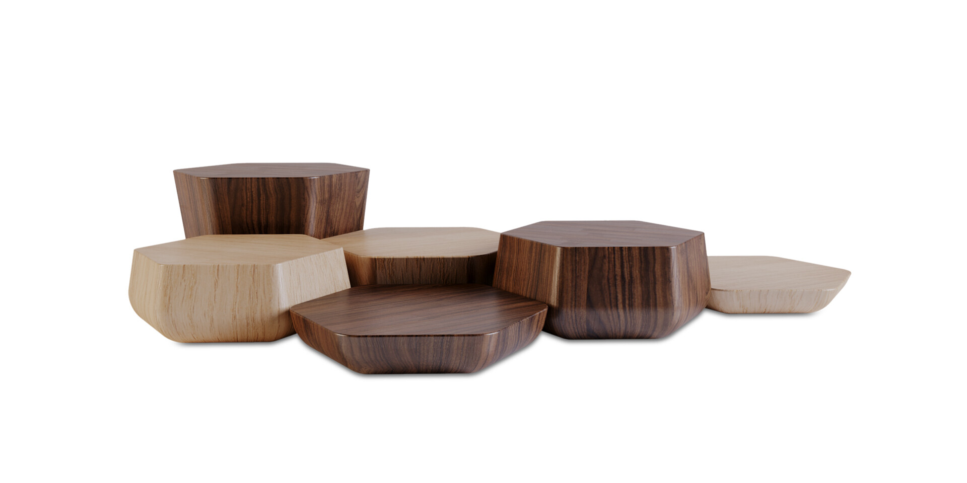 MCCOOL COFFEE TABLE Wood Version Front View ALMA de LUCE