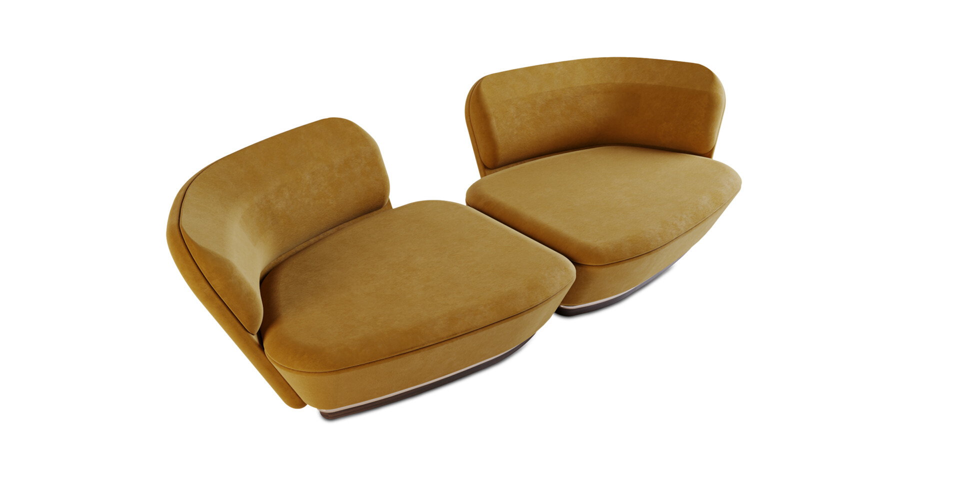 HAL HIJR 2 piece SOFA - Top Side View - ALMA de LUCE