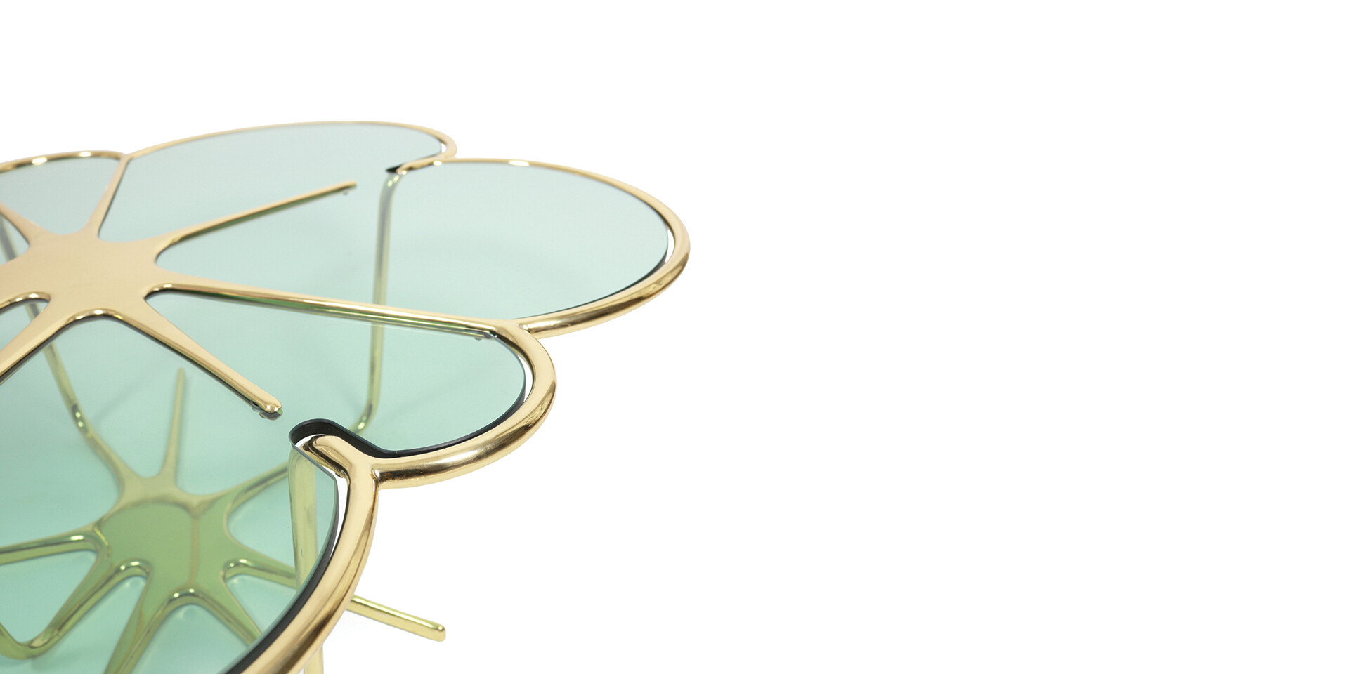 KANZASHI COFFEE TABLE BRASS Detail View ALMA DE LUCE