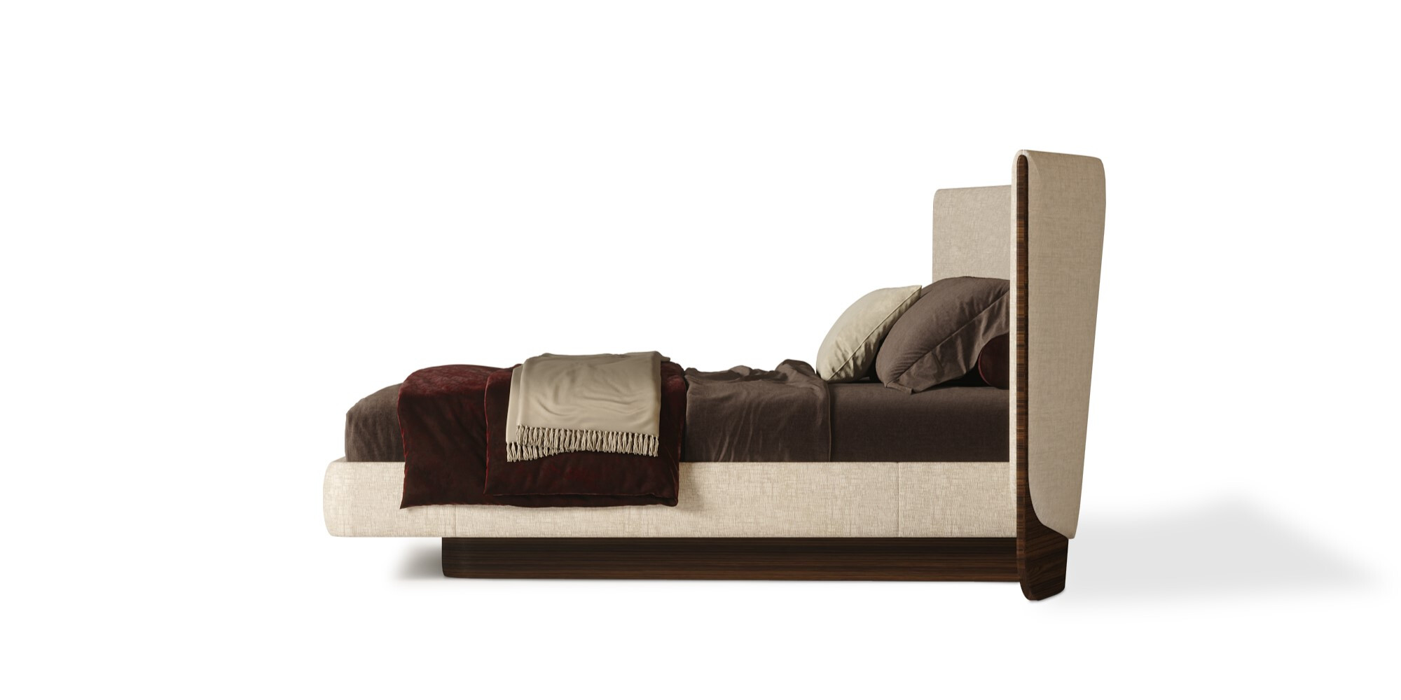 BED_01 Side View Uphostered in Joint ref. Cream ALMA de LUCE