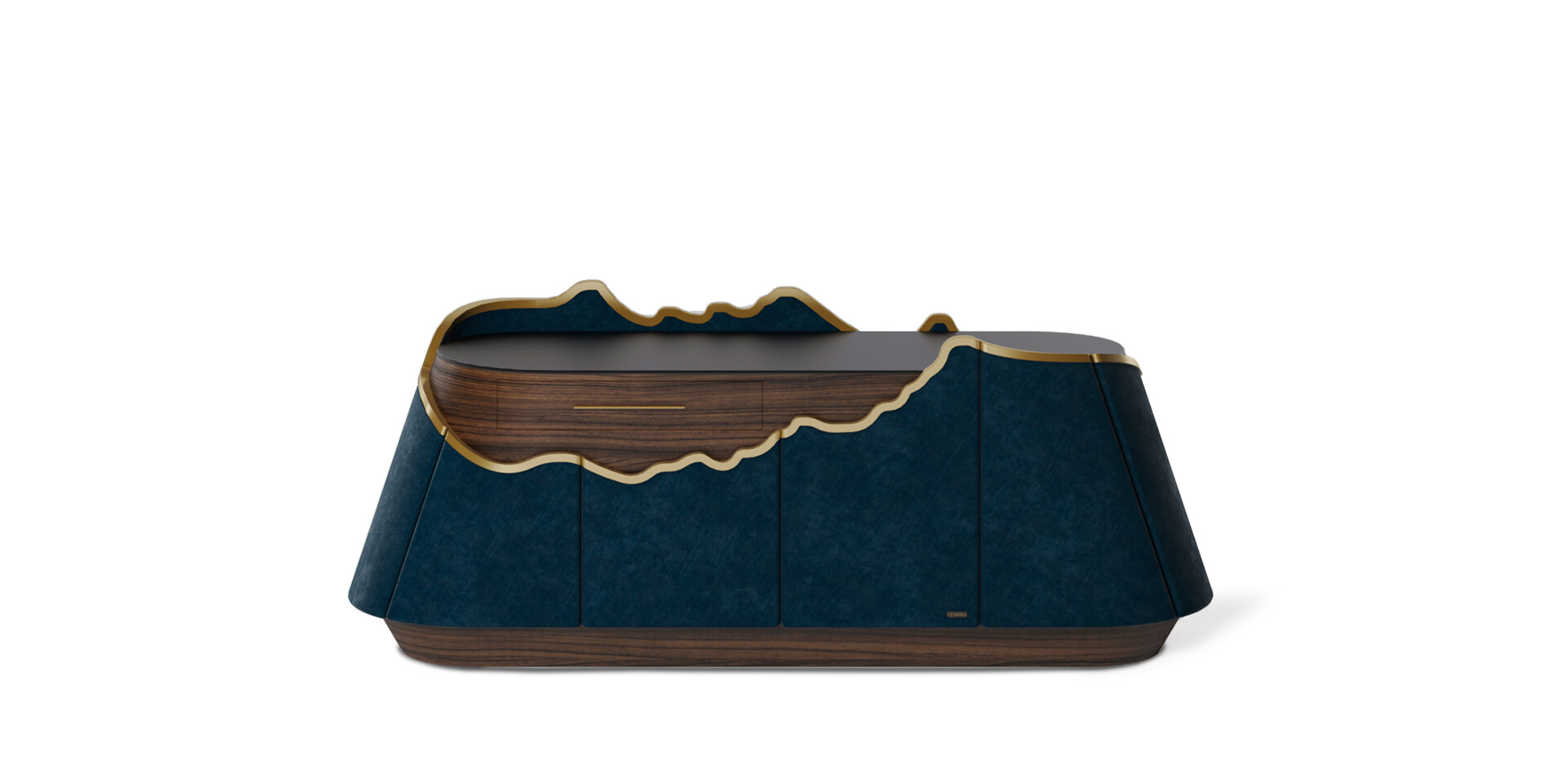 ATACAMA SIDEBOARD Main View in Blue Juke Velvet ALMA de LUCE