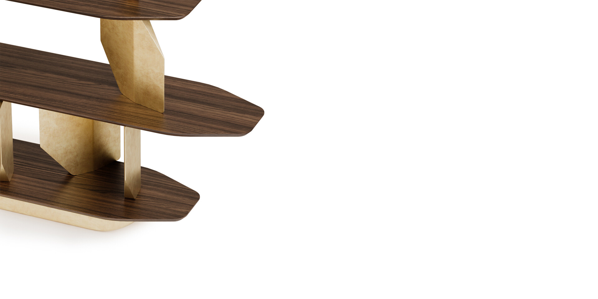 ANTA DA ARCA BOOKSHELF Walnut Wood Detail View ALMA de LUCE