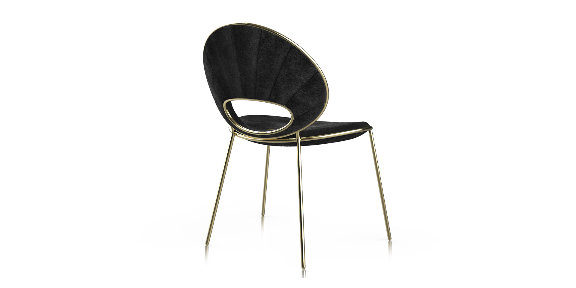 BLACK PEARL CHAIR Perspective Back View ALMA de LUCE
