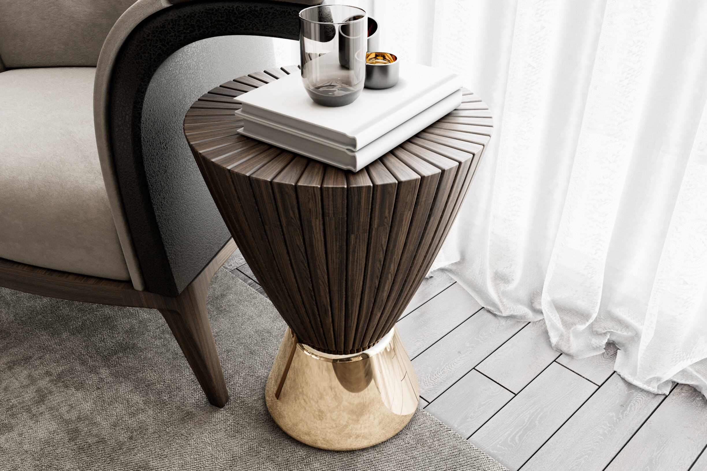 AMBIENTE 39 - GOATHI SIDE TABLE DETAIL VIEW - ALMA de LUCE