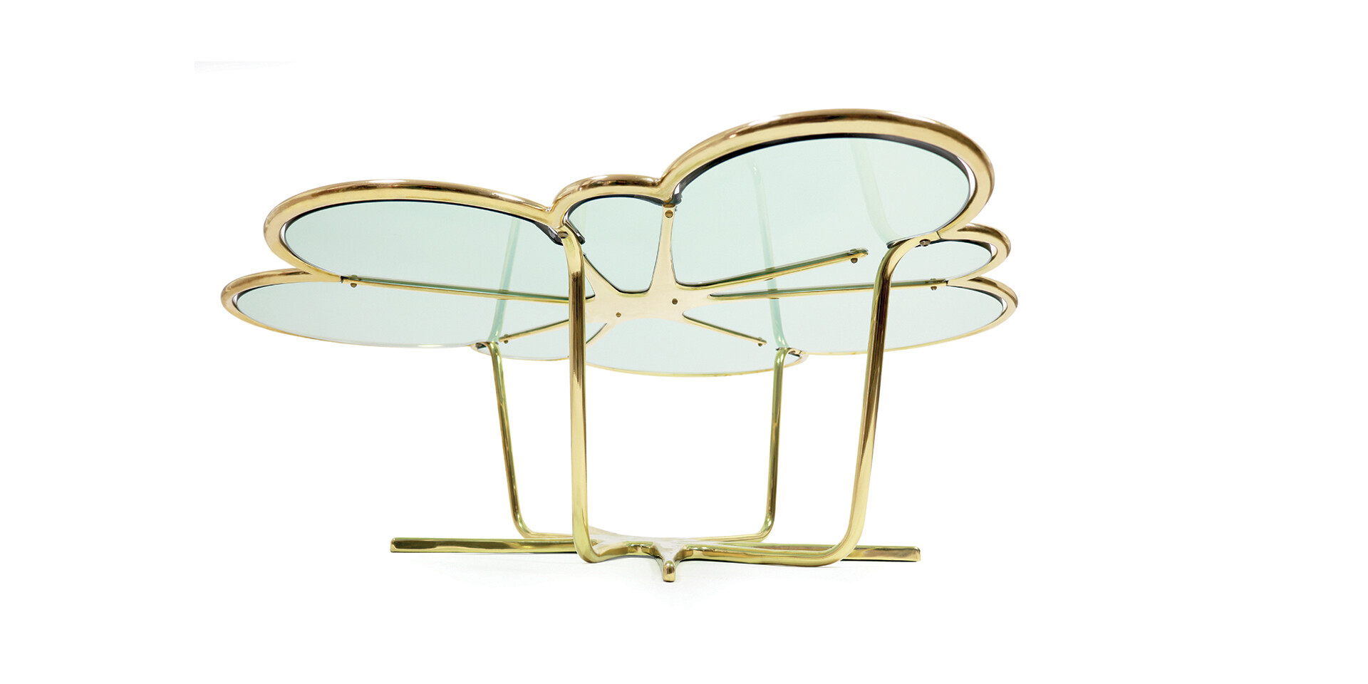 KANZASHI COFFEE TABLE BRASS Down View ALMA DE LUCE