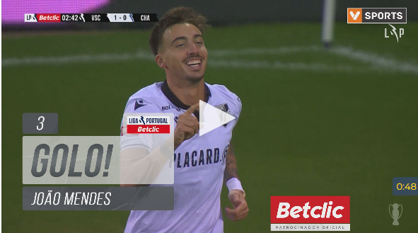 João Mendes em alta no Vitória: eis o quinto golo no campeonato