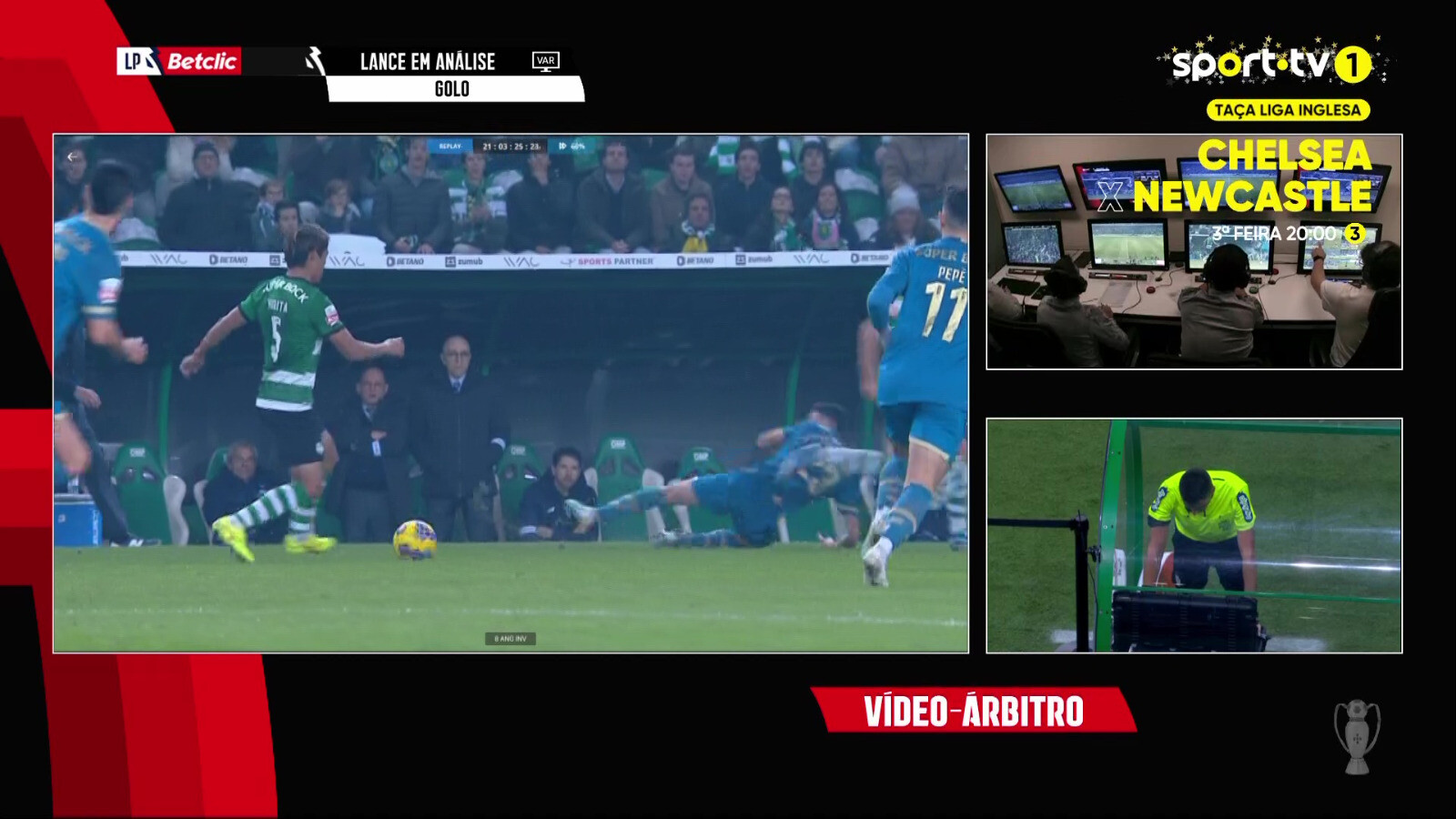 Golo mal validado ao Sporting, videoárbitros suspensos —